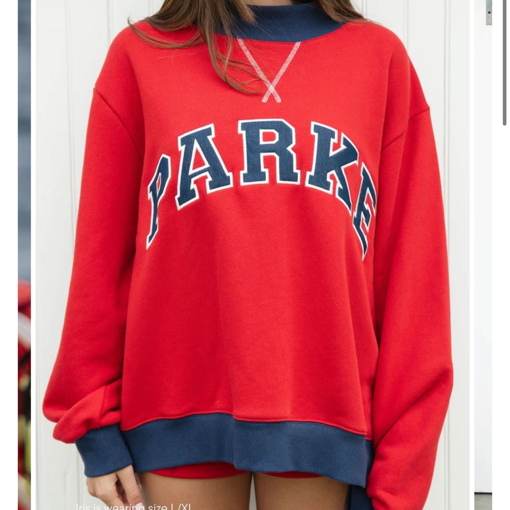 Parke Varsity Red and Navy Sweatshirt